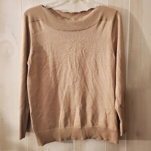 Cable & Gauge Beige sweater Sz Large EUC